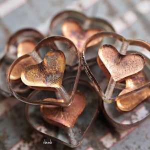 lastones Picasso's Copper Heart, Heart Beads, Czech Beads, Beads, 115-4sa