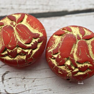 Red Bells, Coin Beads, CzechBeads, Beads, 145-1sb