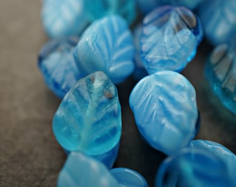 FREE SHIPPING Winter Leaves, Leaf Beads, Czech Beads, Beads