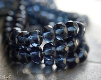 Montana Blue, Rondelle Beads, Czech Beads, Beads, N2391