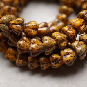 FREE SHIPPING Fall Bells, Flower Beads, Czech Beads, Beads, 196-5sa