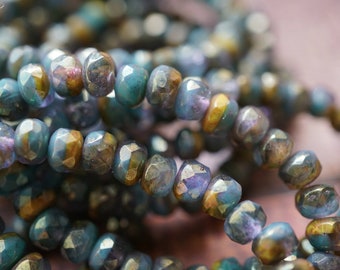 FREE SHIPPING Fall Blend , Rondelle Beads, Czech Beads, Bead