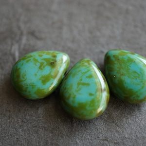Persian Turquoise,Teardrop Beads, Czech Beads, Beads, 39-1sb