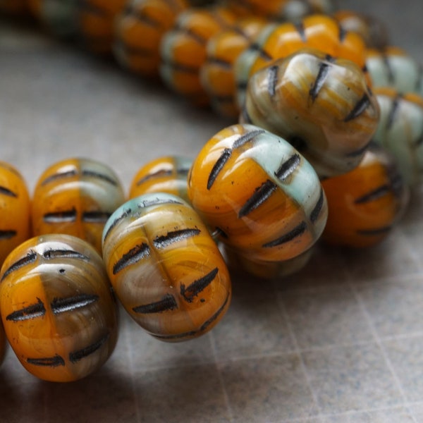 NEW Pumpkins, Fruit Beads, Czech Beads, Beads, 215-1, 199-2s