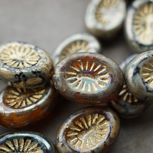 lastones Picasso&#39;s Ovals, Oval Beads, Czech Beads, Beads, 137-3sa
