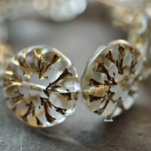 FREE SHIPPING Golden Flowers, Dahlia Flowers, Czech Beads, 73-4s