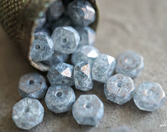 Light Blue Stone, Rondelle Beads, Czech Beads, Beads, 149-4, 54-3, 20-1, 197-2sa