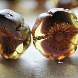 Czech glass puffed star beads 20pc golden topaz AB finish 12mm – Orange  Grove Beads