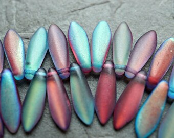 3mm x 11mm Various Opaque Colors Tiny Dagger Beads Qty 50+ Czech Glass Baby Dagger Beads