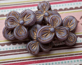 FREE SHIPPING Czech Beads Czech Flower Purple Beads New Beads, 199-4sa