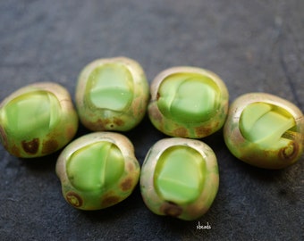 Savannah Green, Oval Beads, Czech Beads, Beads,57-5sb