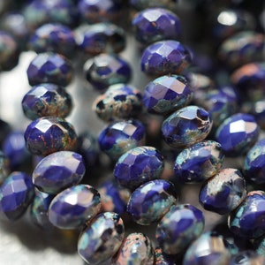 NEW Winter Blue, Rondelle Beads, Czech Beads, Beads, 90-4, 167-5sa
