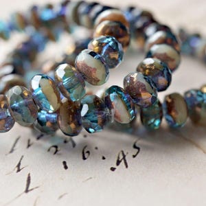 FREE SHIPPING Summer Breeze, Rondelle Beads, Czech Beads, Beads 56-1sa