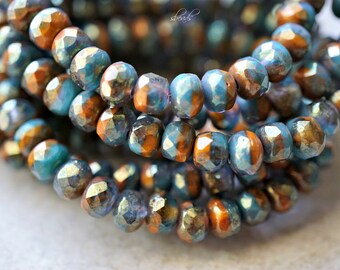 FREE SHIPPING Autumn Blend , Rondelle Beads, Czech Beads, Beads, 195-1sa