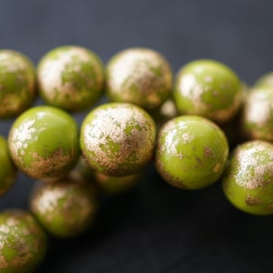 FREE SHIPPING Lime Bronze, Druk Beads,Czech Beads, Beads, 78-3sa