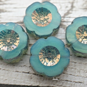Laguna Blue, Flowers, Flower Beads, Czech Beads, Beads, 174-4sa
