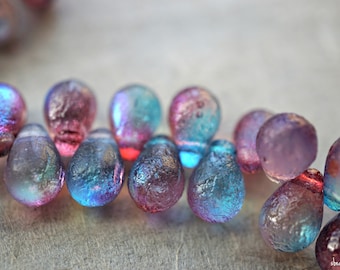 FREE SHIPPING Celestial Drops Teardrop Beads Czech Beads, Beads, 78-1sa