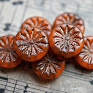 FREE SHIPPING Fall Flowers, Flower Beads, Czech Beads, Beads, 145-1sa, 76-2sa