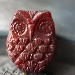 FREE SHIPPING Sweet Owl, Owl Beads, Czech Beads, 130-5sa