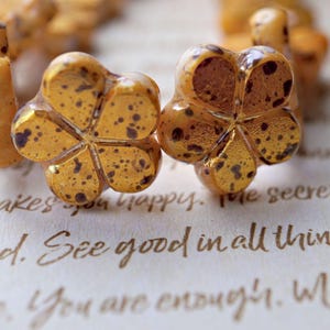 FREE SHIPPING Summer Orange, Flower Beads, Czech Beads, Beads 143-4sa
