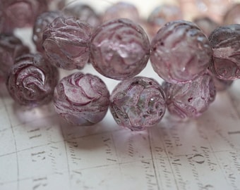 NEW..Soft Purple Roses, Czech Beads, Beads, 41-3sa, 8-5sa