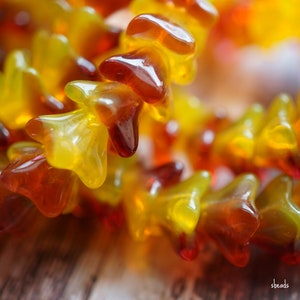FREE SHIPPING Summer Bells, Flower Beads,Czech Beads, Beads, 88-2sa