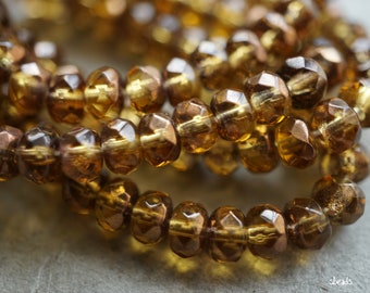 FREE SHIPPING Fall Glow, Rondelle Beads, Czech Beads, Beads