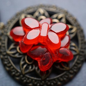 NEU. Candy Red, Butterfly Beads, Czech Beads, 189-1sa