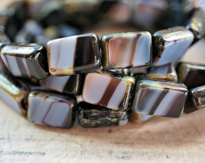 Rectangle Beeds FREE SHIPPING Milky Purple, Rectangle Beads, Czech Beads, Beads, 202 ...
