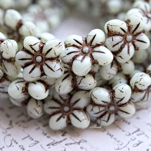 FREE SHIPPING Spring Green, Wildflower Beads, Czech Beads, Beads, 156-2sa