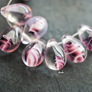 Purple Mix Drops, Teardrop Beads, Czech Beads, Beads, 152-1sb