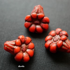 FREE SHIPPING Holiday Blooms, Flower Beads, Czech Beads, Beads, 178-2sa