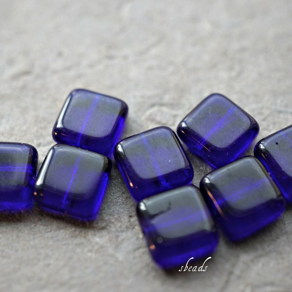 Cobalt Blue, Square Beads, Czech Beads, Beads, 184-2sa