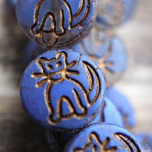 FREE SHIPPING Lit&#39;l Kitty, Czech Beads, Animal Beads, Beads, 51-1sb