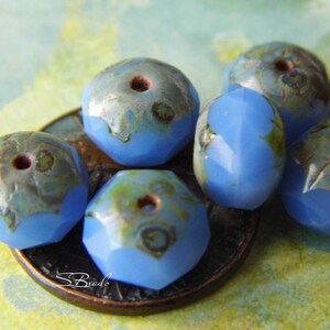 Laguna Blue, Rondelle Beads, Czech Beads, Beads, 65-4sa