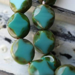 Turquoise Diamonds, Czech Beads, Beads, 82-1sx