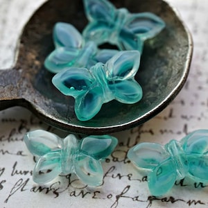 lastones Aqua Blue , Butterfly Beads, Czech Beads, Beads, 7-2sa