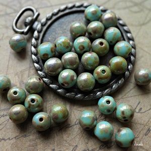FREE SHIPPING Mediterranean Blue, Druk Beads, Czech Beads, 46-1sa
