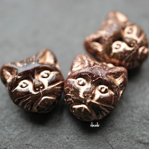 FREE SHIPPING My Kitty, Czech Beads, Animal Beads, Beads, 104-4sa
