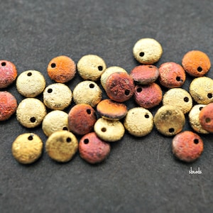 FREE SHIPPING Fall Metallic Lintels, Lentil Beads, Czech Beads, 135-4sa