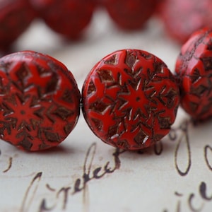 FREE SHIPPING, Flower Beads, Czech Beads, Beads 207-3sa