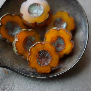 FREE SHIPPING Fall Blooms, Flower Beads, Czech Beads, Beads, 44-1sa