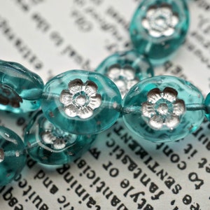 FREE SHIPPING Aqua Ovals, Czech Beads, Beads, 126-4sa