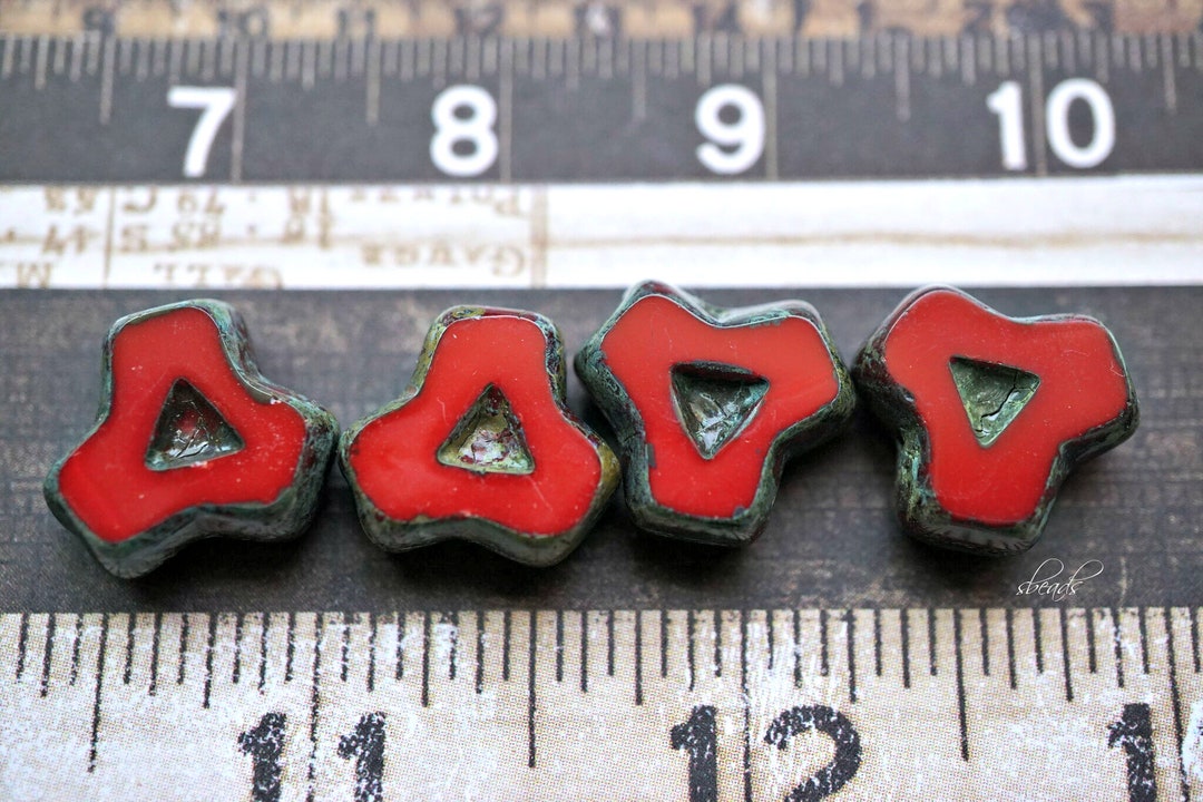 FREE SHIPPING Rustic Triangles, Triangle Beads, Czech Beads, Beads - Etsy
