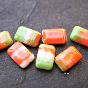FREE SHIPPING Holiday Rectangles, Rectangle Beads, Czech Beads, Beads, 12-5, 113-2sa