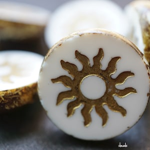 KOSTENLOSER VERSAND Antike Sonne, Böhmische Glasperlen, Beads, 160-1, 160-4sa