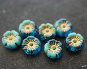 lastones..Artisan Flowers, Flower Beads, Czech Beads, Beads, 79-5sa