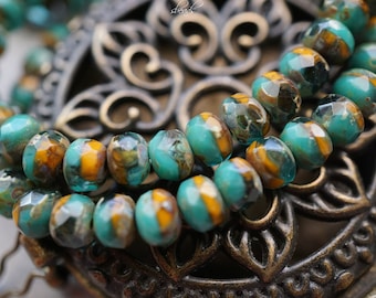 FREE SHIPPING Earthy Tones, Rondelle Beads, Czech Beads, Beads, 59-1sa