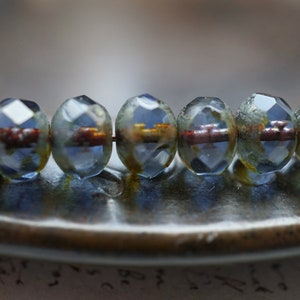 FREE SHIPPING Montana Blue, Rondelle Beads, Czech Beads, Beads, 190-4, 141-1sa