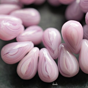 FREE SHIPPING Soft Pink Drops, Teardrop Beads, Czech Beads, Beads, 2-1sa